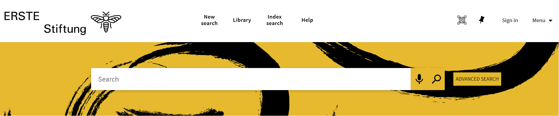 Screenshot of the new ERSTE Foundation Library Discovery System