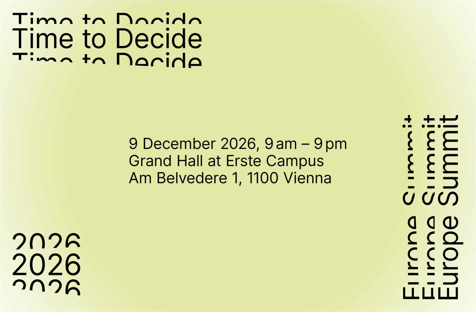 Time to Decide Europe Summit 2026 Banner